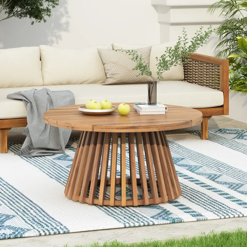 Outdoor Coffee Table, Round Coffee Table, Small Coffee Table, Solid Wood Coffee Table