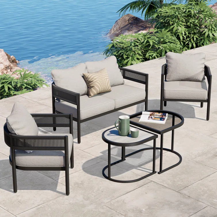 5 Piece Multiple Chairs Seating Group with Cushions