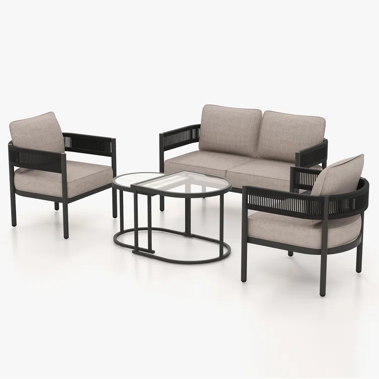 5 Piece Multiple Chairs Seating Group with Cushions