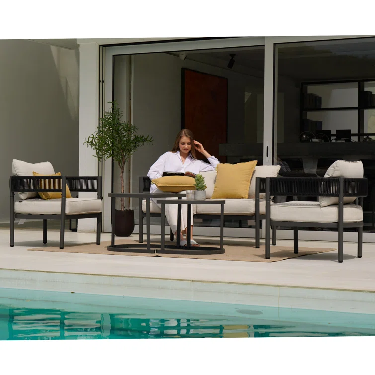 5 Piece Multiple Chairs Seating Group with Cushions