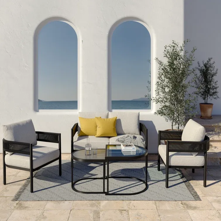 5 Piece Multiple Chairs Seating Group with Cushions