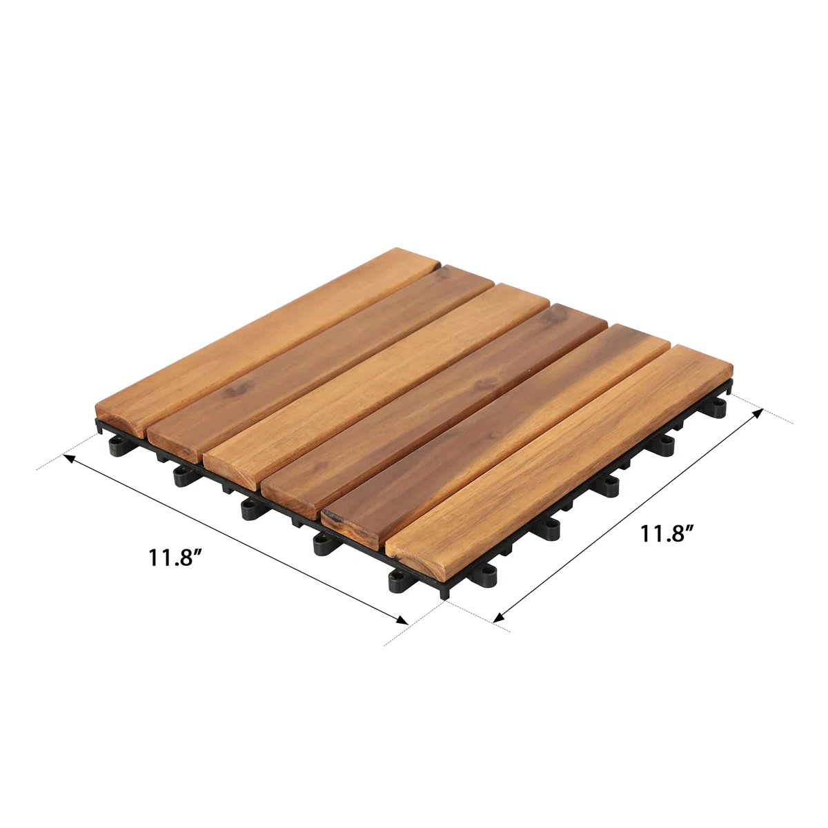  11.8'' L x 11.8'' W Solid Wood Tile