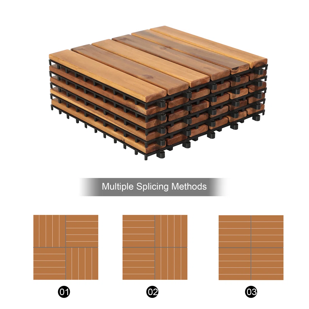  11.8'' L x 11.8'' W Solid Wood Tile