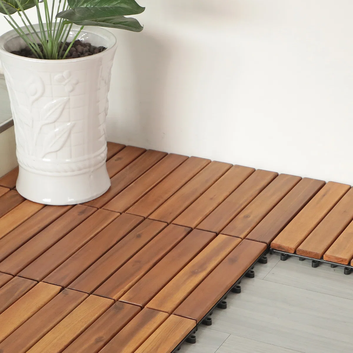  11.8'' L x 11.8'' W Solid Wood Tile