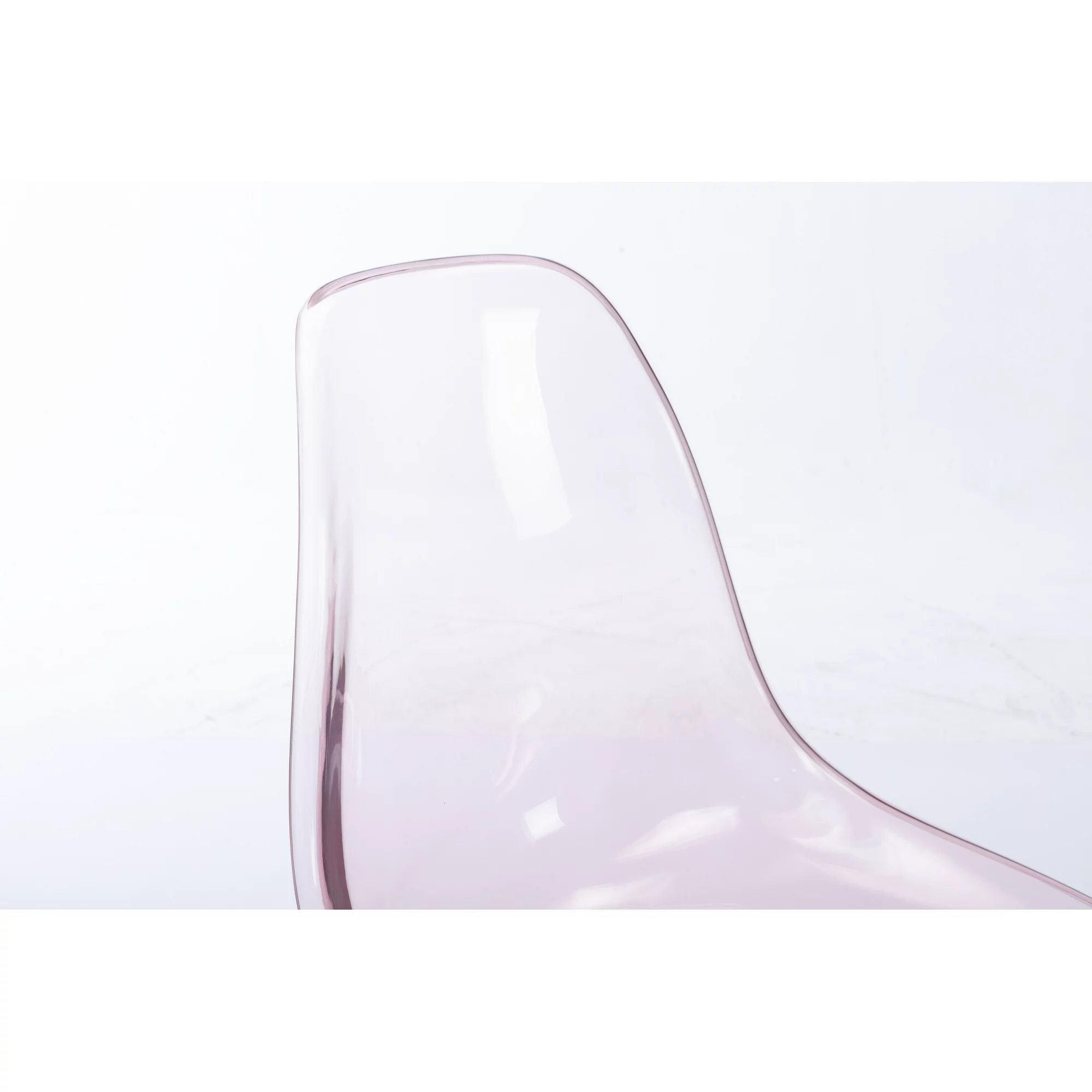 Clear Acrylic Rolling Chair, Modern Small Cute Armless Vanity Rolling Plastic Chair