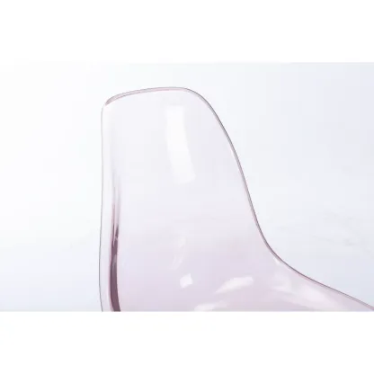 Clear Acrylic Rolling Chair, Modern Small Cute Armless Vanity Rolling Plastic Chair