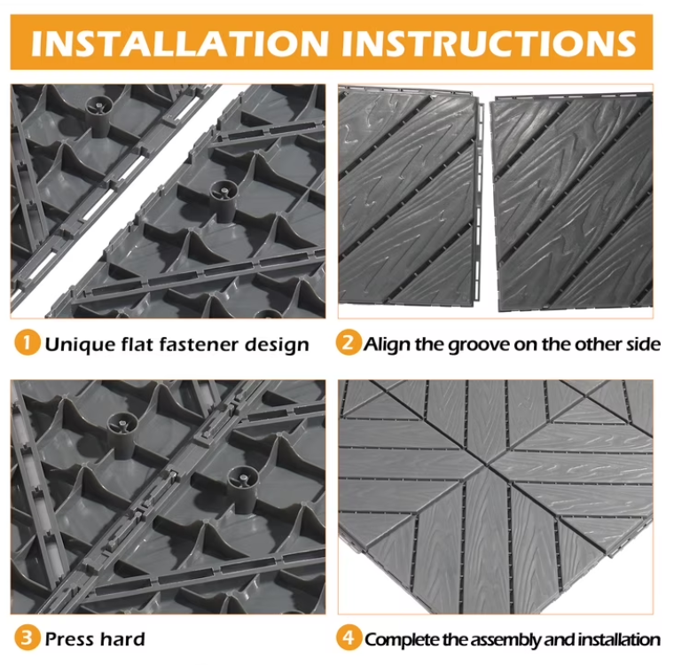 Flooring Interlocking Deck Tiles 12"x12"(27 Pcs) 