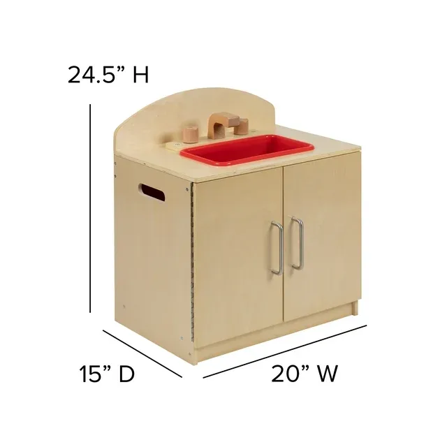 Children's Wooden Kitchen Set - Stove, Sink and Refrigerator for Commercial or Home Use