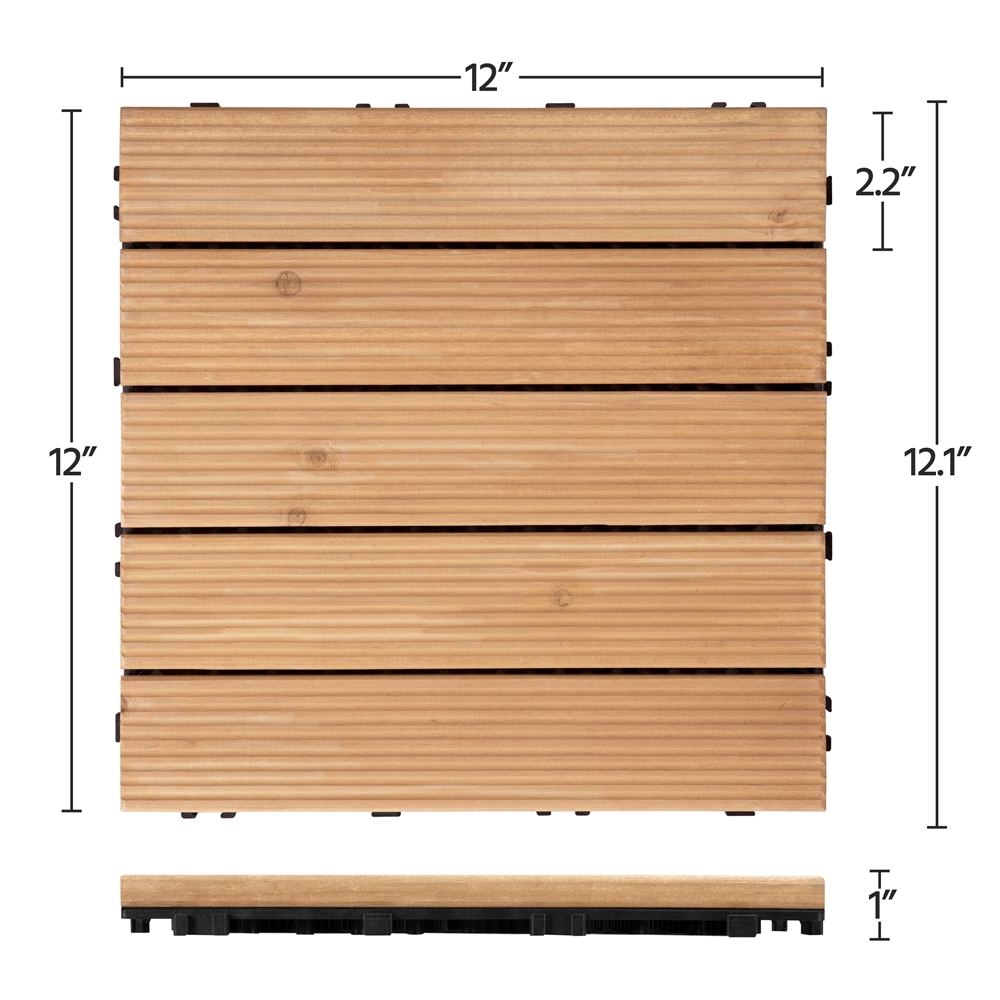 Pack of 27 Wood Flooring Tiles 12''x 12''