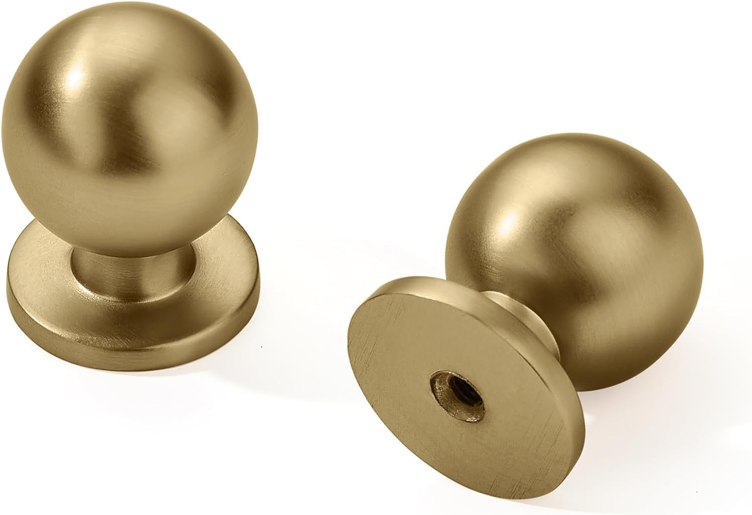 10 Pack 1 Inch (25mm) Diameter Round Solid Vintage Antique Brass Finish Kitchen Cabinet Knobs