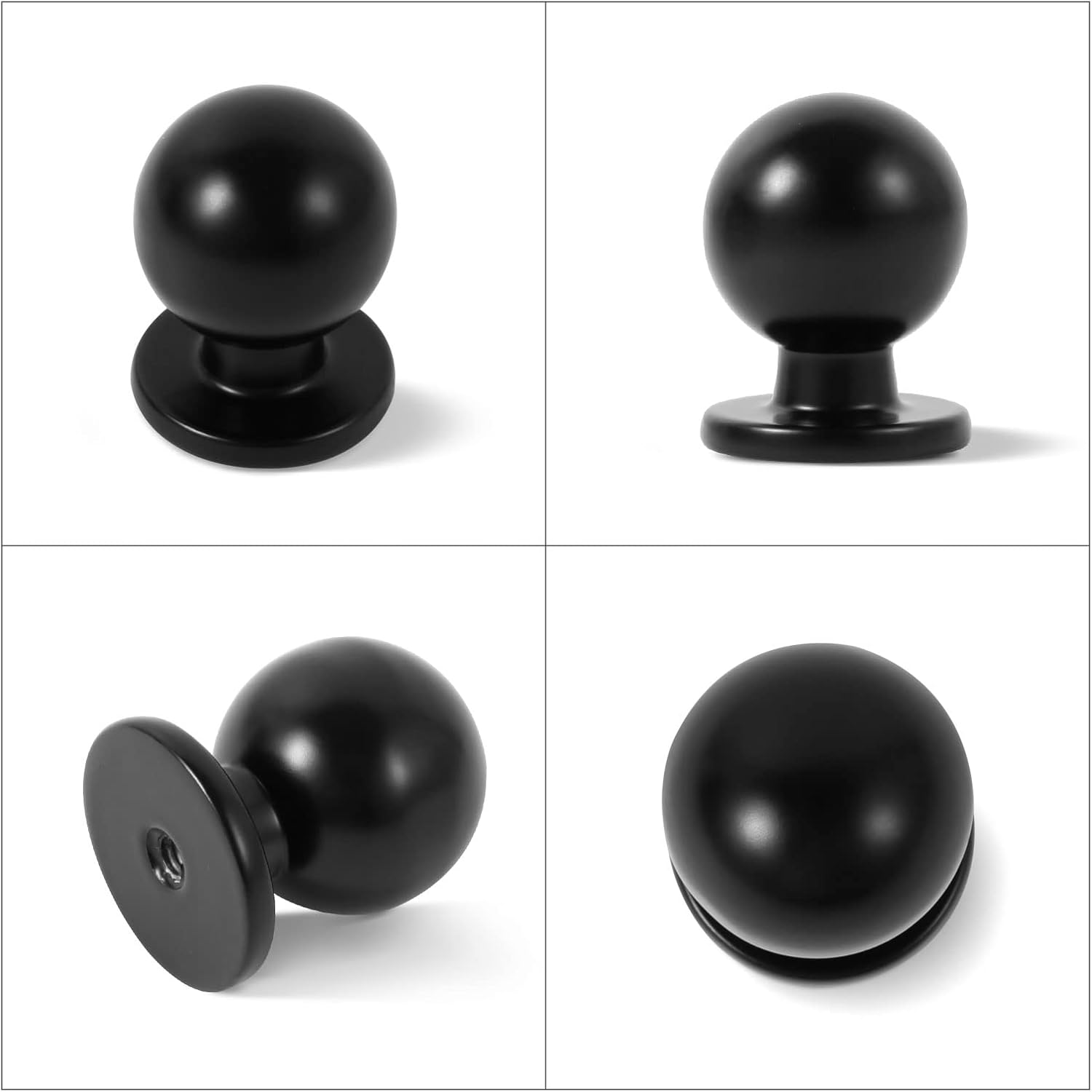 25 Pack 1 Inch (25mm) Kitchen Cabinet Knobs Dresser Knobs Matte Black Solid Knobs Drawer Pulls Door Knobs Dresser Drawer Handles Knobs for Dresser Drawers