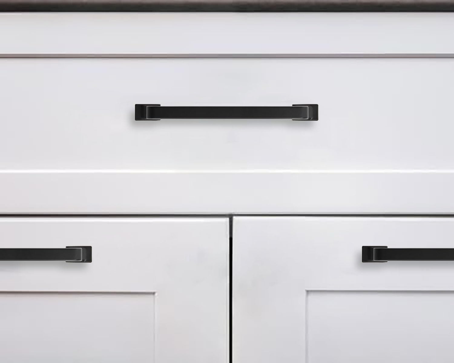 10 Pack 8 Inch Cabinet Handles - Matte Black Cabinet Pulls and Drawer Handles