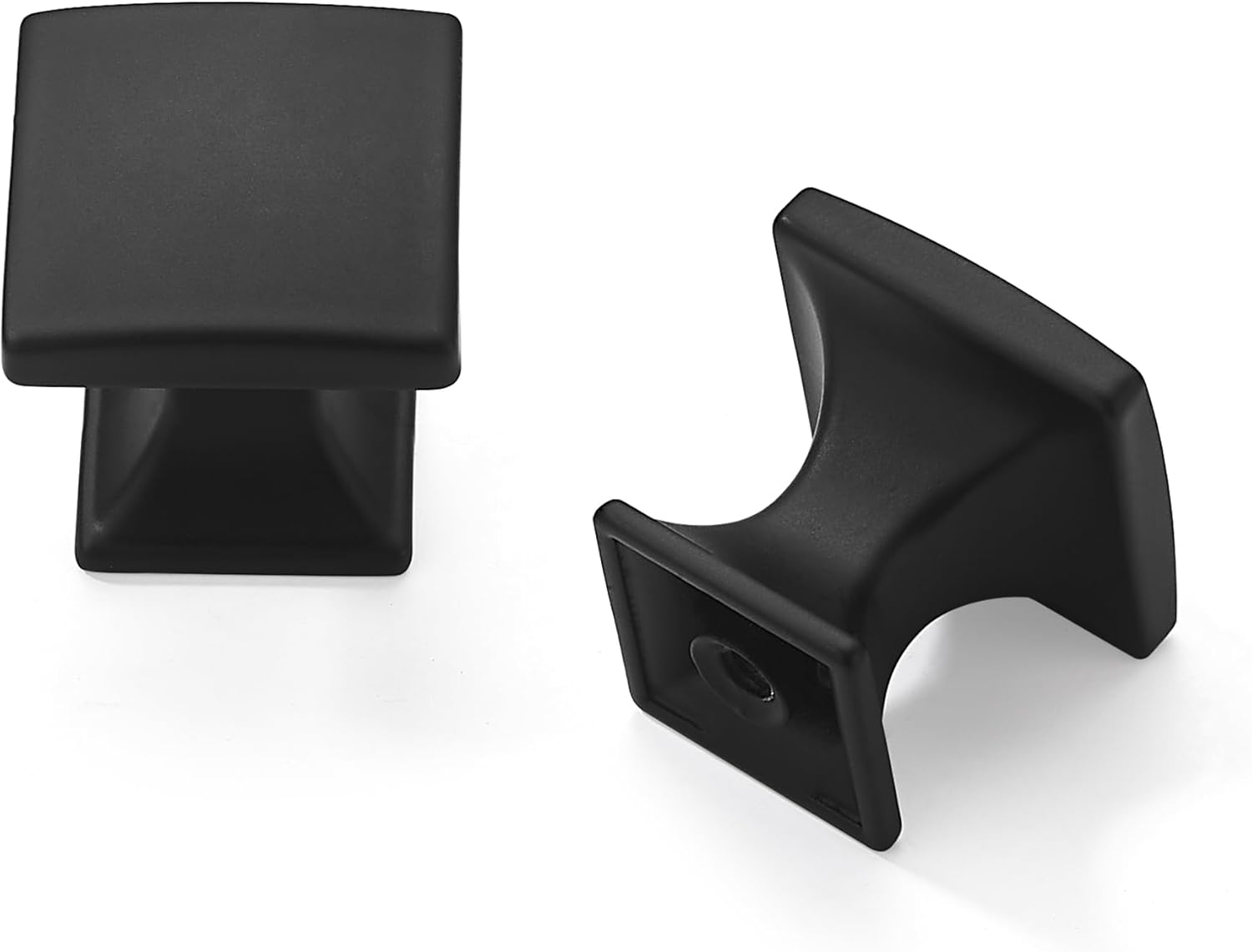 20 Pack 1 inch Matte Black Cabinet Knobs Zinc Kitchen Drawer Pulls Square Dresser Drawer Handles