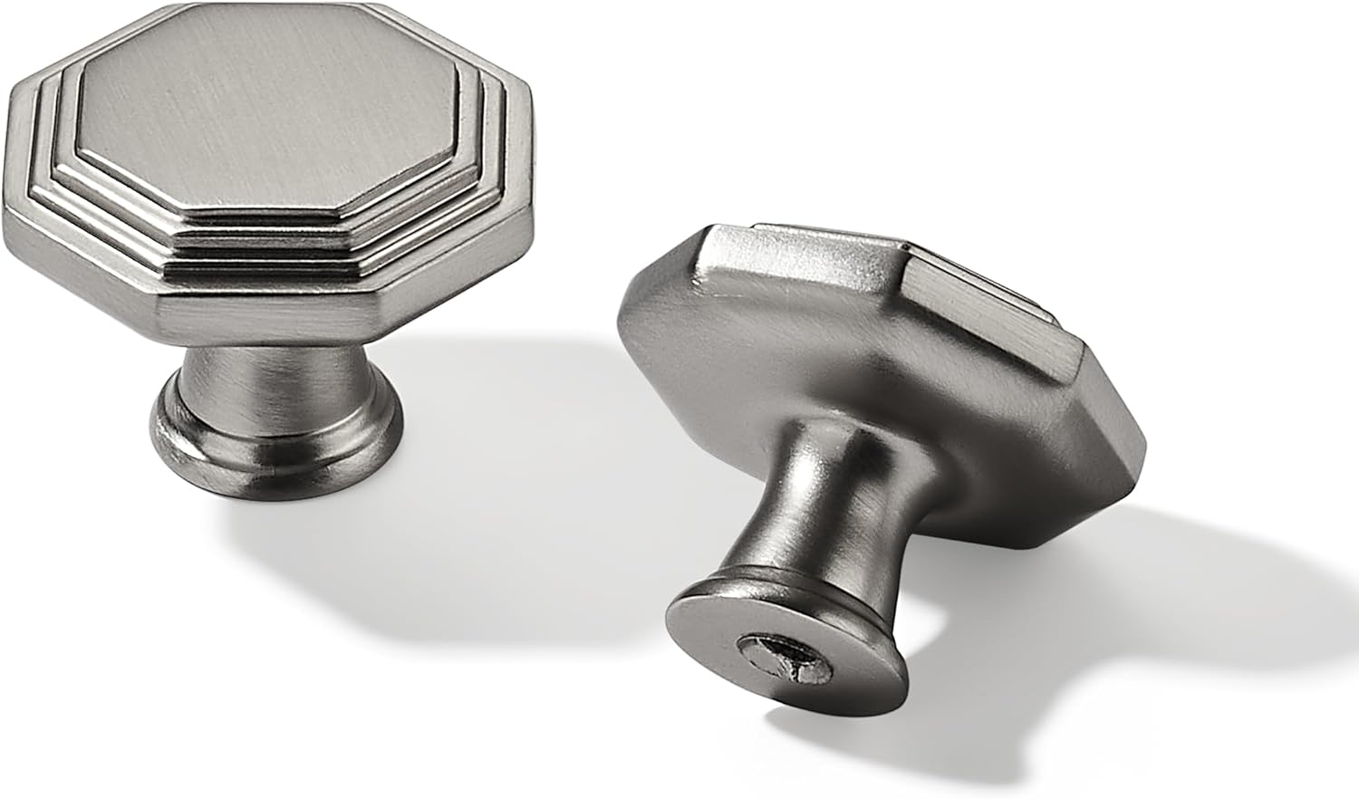 10 Pack 1-1/4 Inch Brushed Satin Nickel Heavy Duty Solid Cabinet Handles Cabinet Pulls Heavy Duty Solid Cabinet Hardware for Cupboard Drawer Pulls Dresser Handle