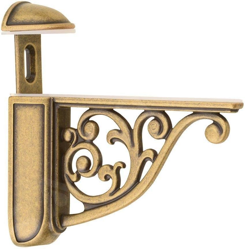 Glass Shelf Brackets 5 Inch 2PCS Heavy Duty Antique Silver Wall Bracket Baroque kitchen decorative rack shelves, Adjustable Shelf Brackets