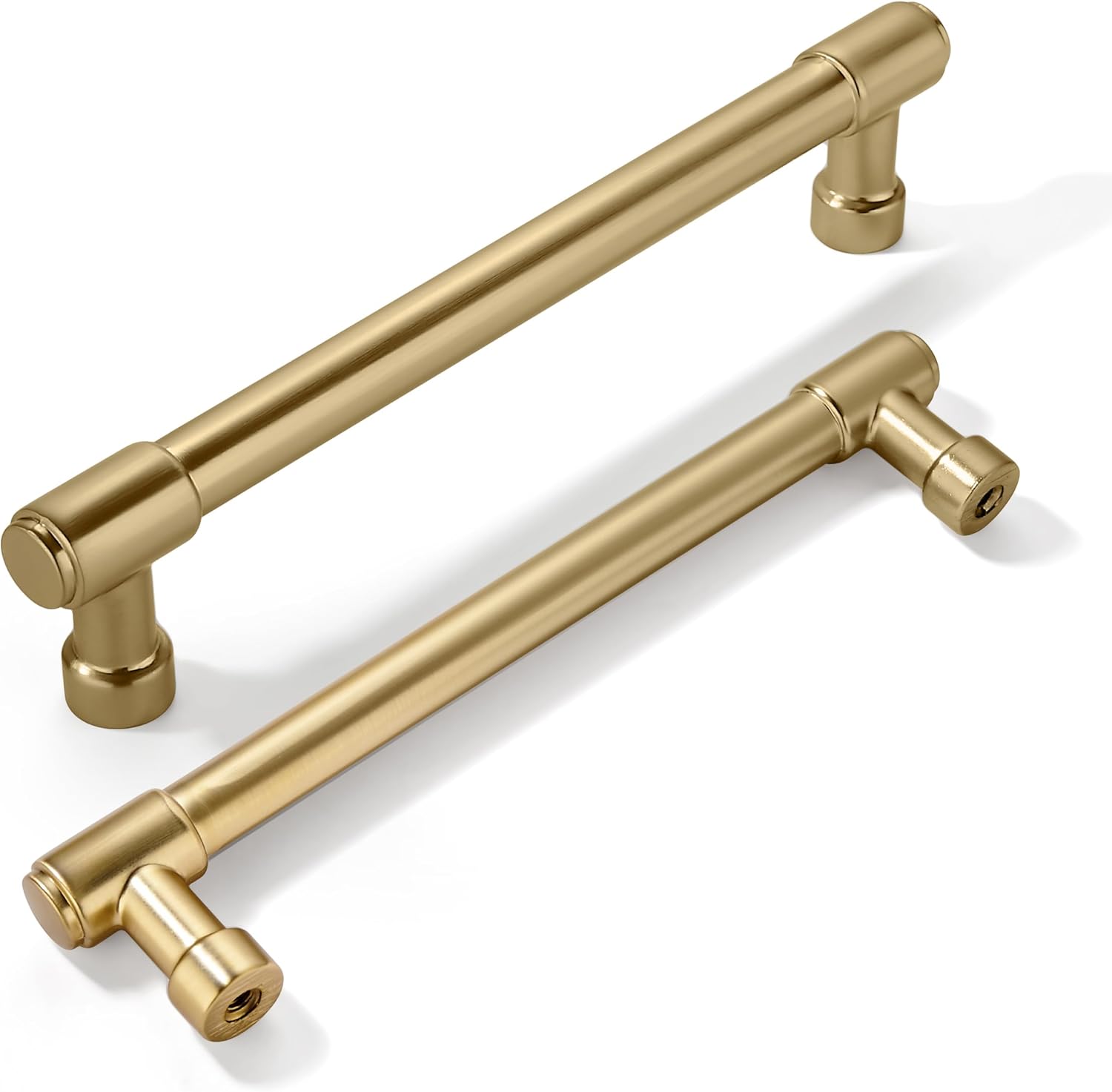 6 Pack 6 Inch(152mm) Champagne Bronze Kitchen Cabinet Handles Warm Brass Cabinet Pulls Gold Kitchen Cabinet Hardware for Cupboard Drawer Pulls Dresser Handle