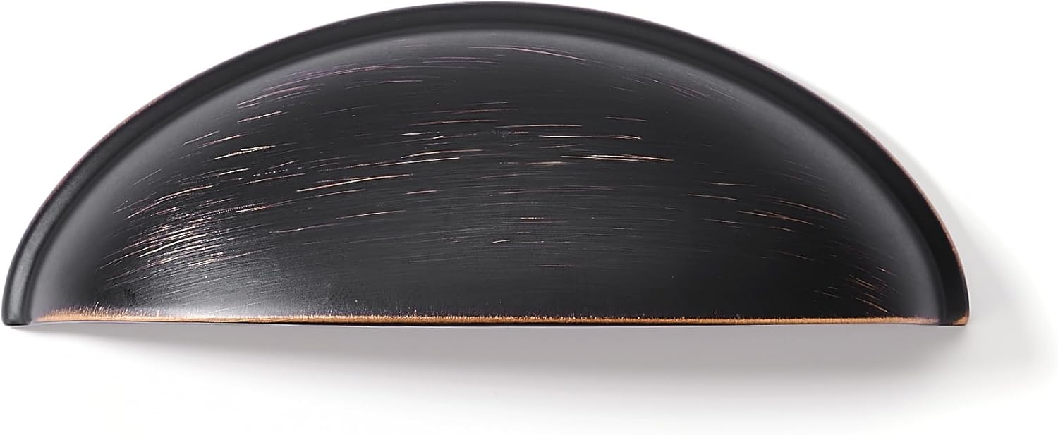 10 Pack 3" Drawer Pulls Oil Rubbed Bronze Cabinet Cup Pulls Kitchen Hardware Cabinet Handles Drawer Handles Knobs 3 inch Hole Center