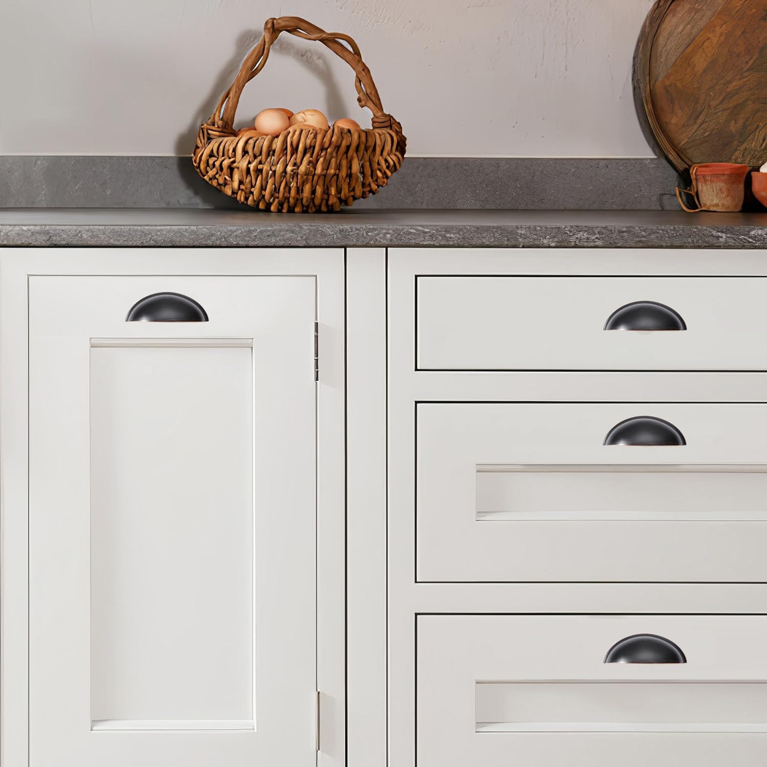 10 Pack 3" Drawer Pulls Oil Rubbed Bronze Cabinet Cup Pulls Kitchen Hardware Cabinet Handles Drawer Handles Knobs 3 inch Hole Center