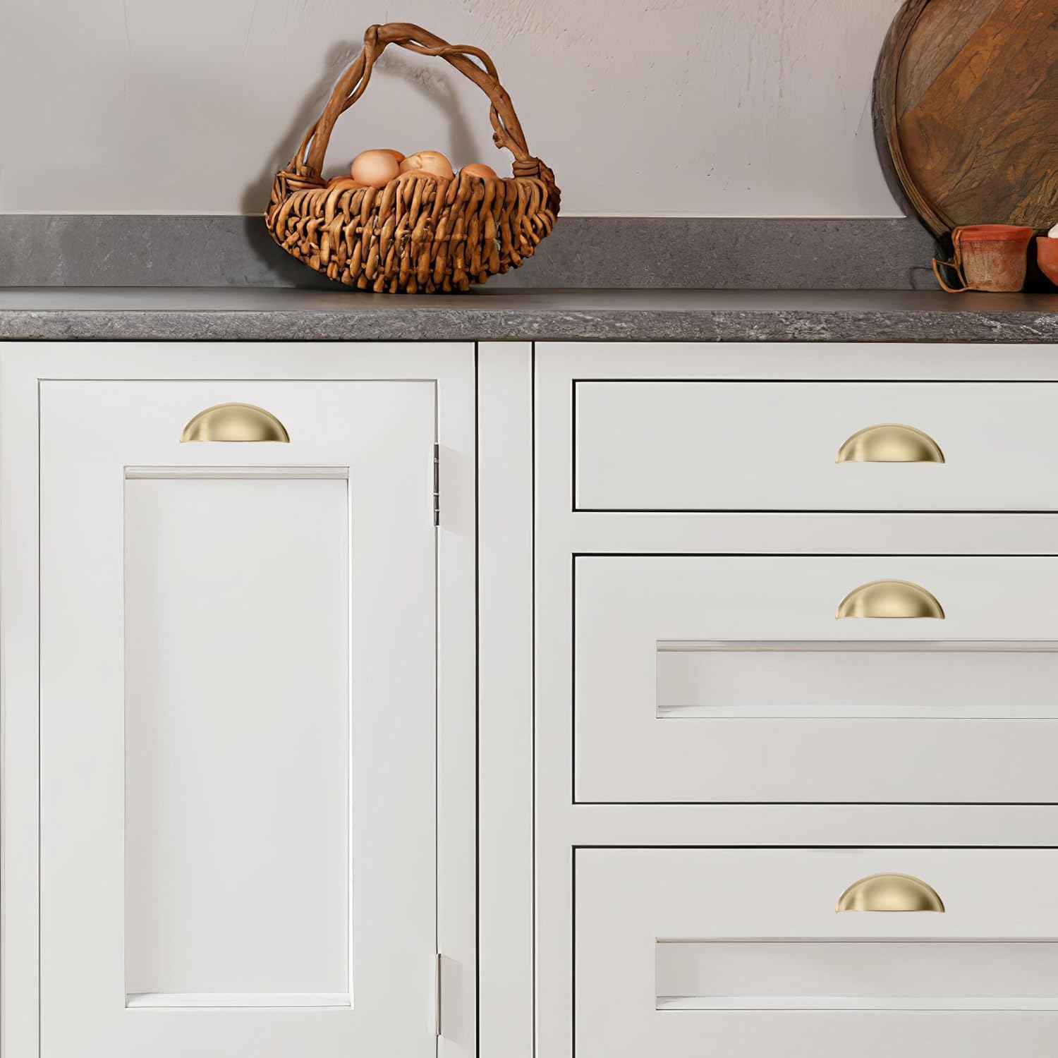 10 Pack 3" Drawer Pulls Champagne Bronze Cabinet Cup Pulls Kitchen Hardware Cabinet Handles Drawer Handles Knobs 3 inch Hole Center