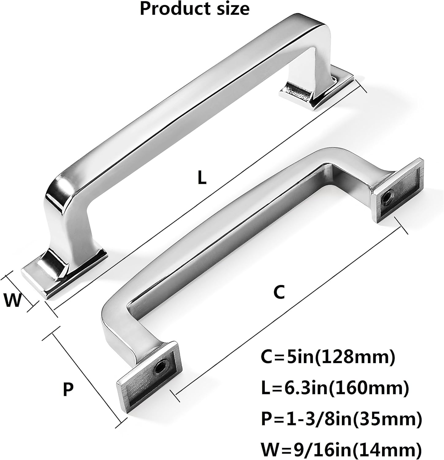 6 Pack 5 Inch Kitchen Cabinet Handles Polished Chrome Cabinet Pulls Drawer Pulls Kitchen Cabinet Hardware Kitchen Handles for Cabinets Cupboard Handles Drawer Handles