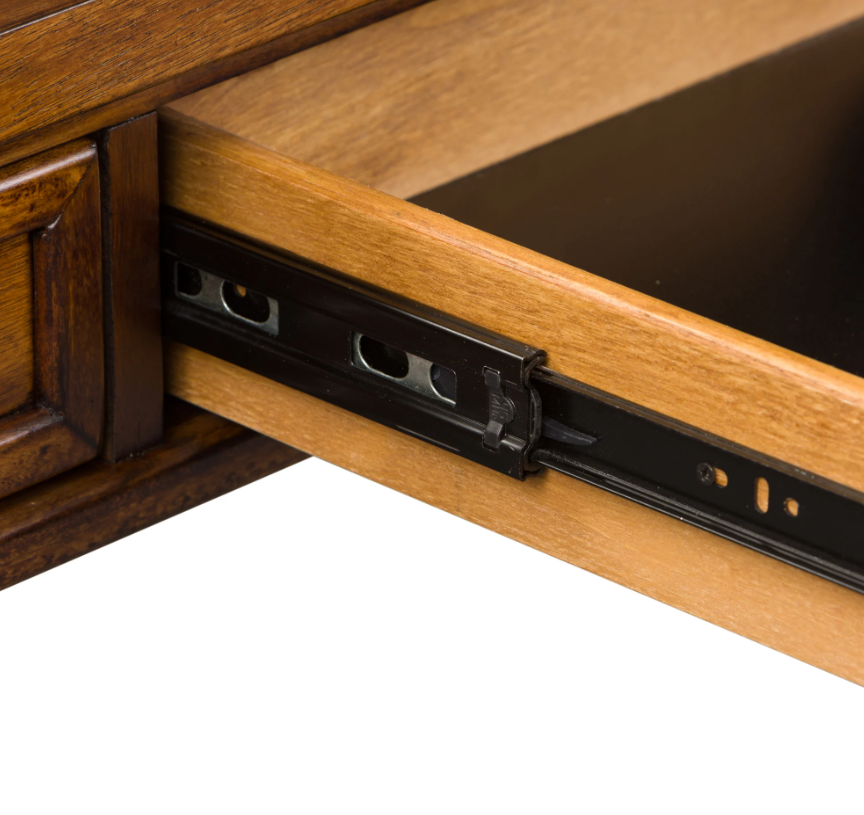 Brown 2pc Writing Desk And Credenza Set