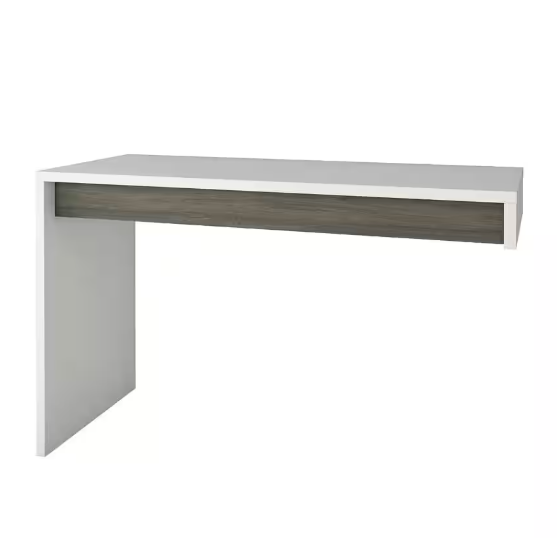 47.75 in. White Rectangular 3 -Drawer Writing Desk with Reversible Panel