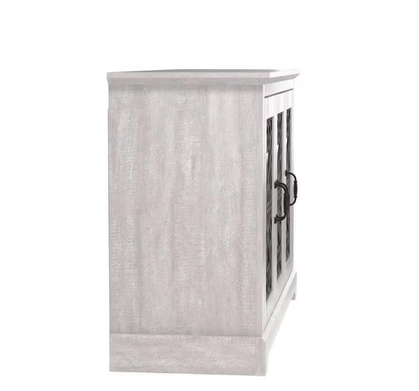 Dusty Gray Oak and Gray Stone Wood 45.7 in. 3-Door Sideboard with Adjustable Shelves