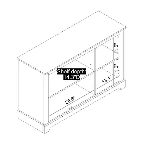 Dusty Gray Oak and Gray Stone Wood 45.7 in. 3-Door Sideboard with Adjustable Shelves