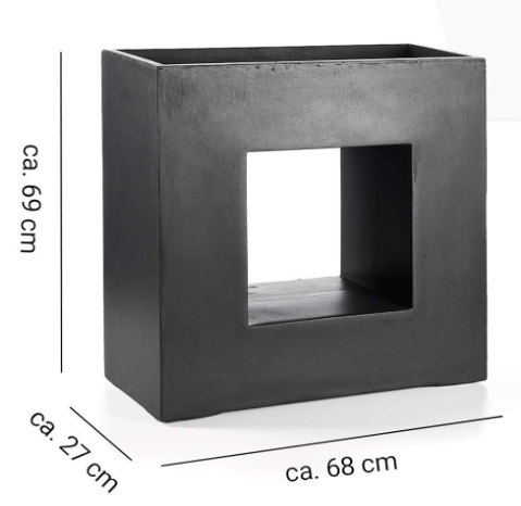 Plant Pot in Grey – Fiberglass Flower Pot for Indoor & Outdoor Use