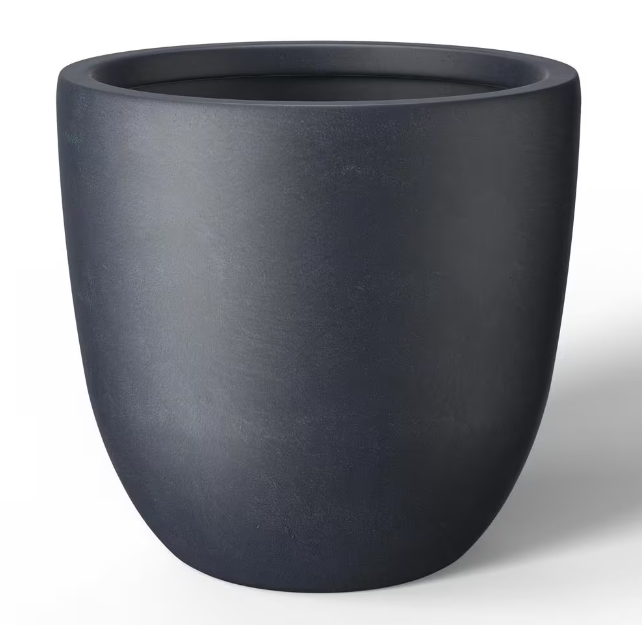 Lightweight 18in. x 17in. Granite Gray Extra Large Tall Round Concrete Plant Pot