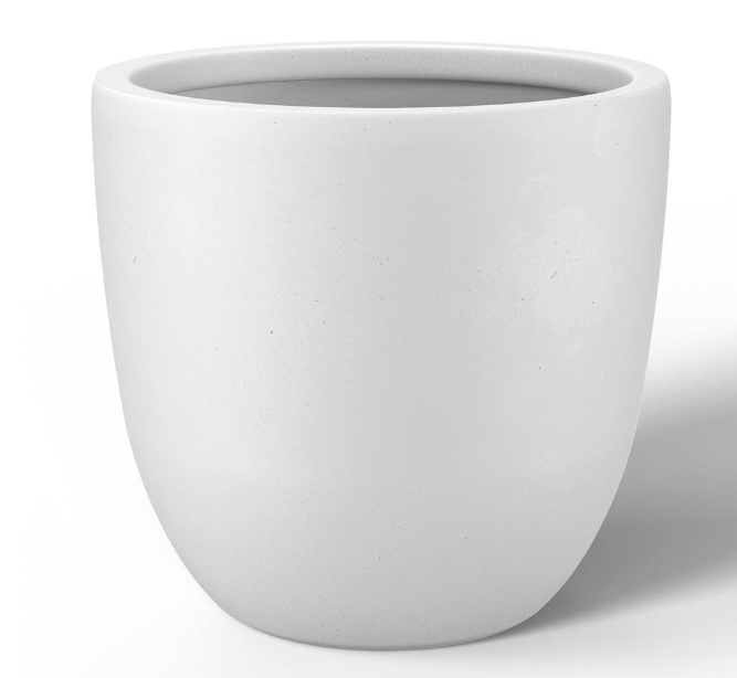 Lightweight 18 in. x 17 in. Crisp White Extra Large Tall Round Concrete Plant Pot