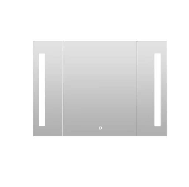 Medicine Cabinet 30-in x 26-in Lighted LED Fog Free Surface/Recessed Mount Black Mirrored Soft Close Medicine Cabinet