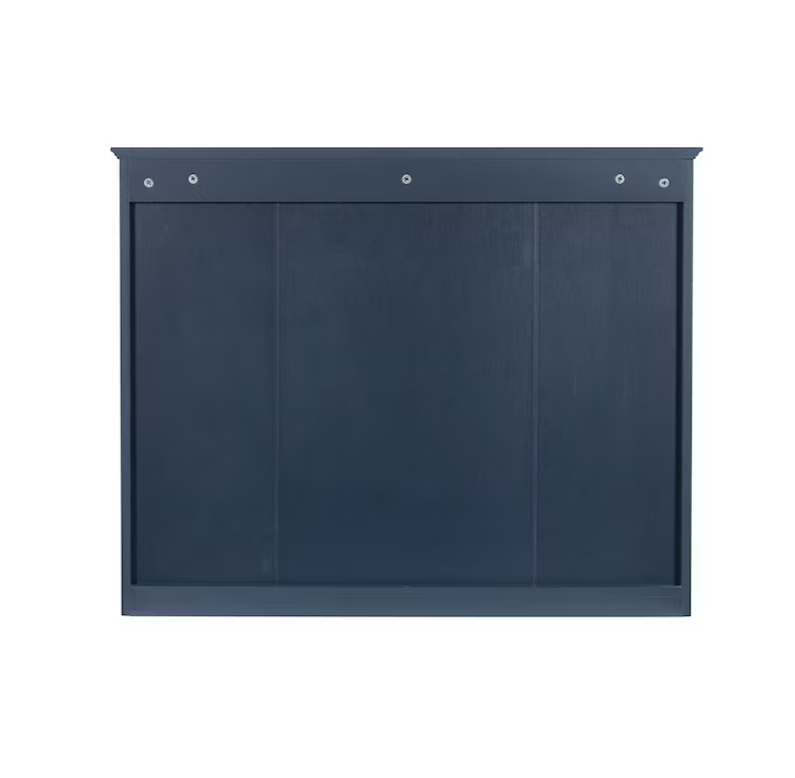 Medicine Cabinet 35-in x 27.5-in Surface Mount Navy Blue Mirrored Medicine Cabinet