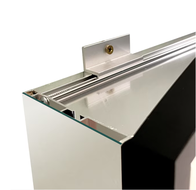 Medicine cabinet 22-in x 31-in Surface/Recessed Mount Black Mirrored Soft Close Medicine Cabinet