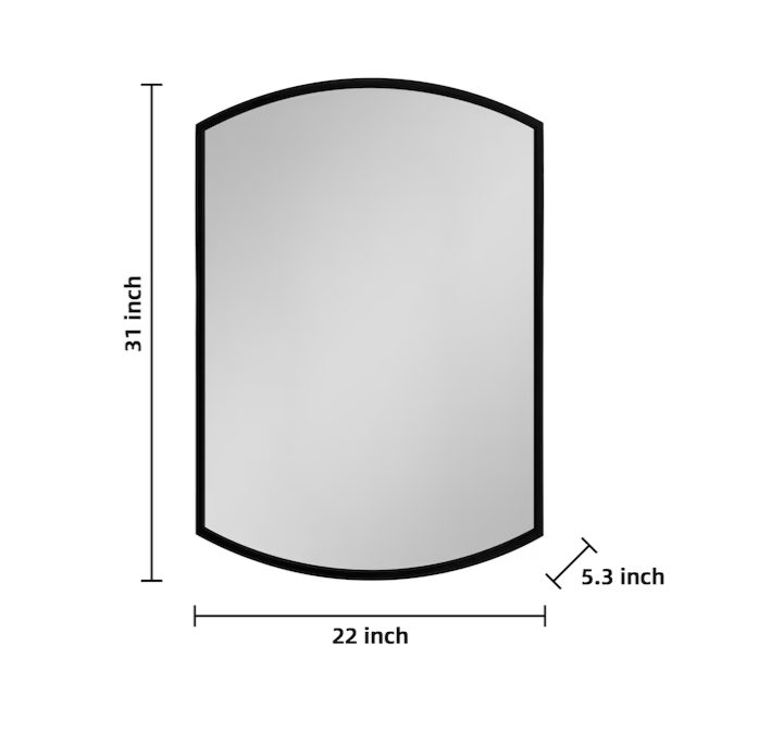 Medicine cabinet 22-in x 31-in Surface/Recessed Mount Black Mirrored Soft Close Medicine Cabinet