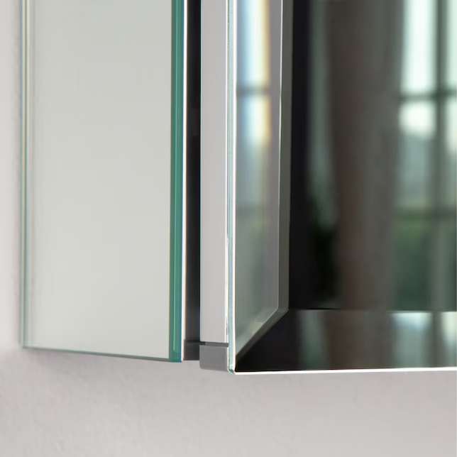 Medicine Cabinet 36-in x 26-in Surface/Recessed Mount Sliver Mirrored Soft Close Medicine Cabinet