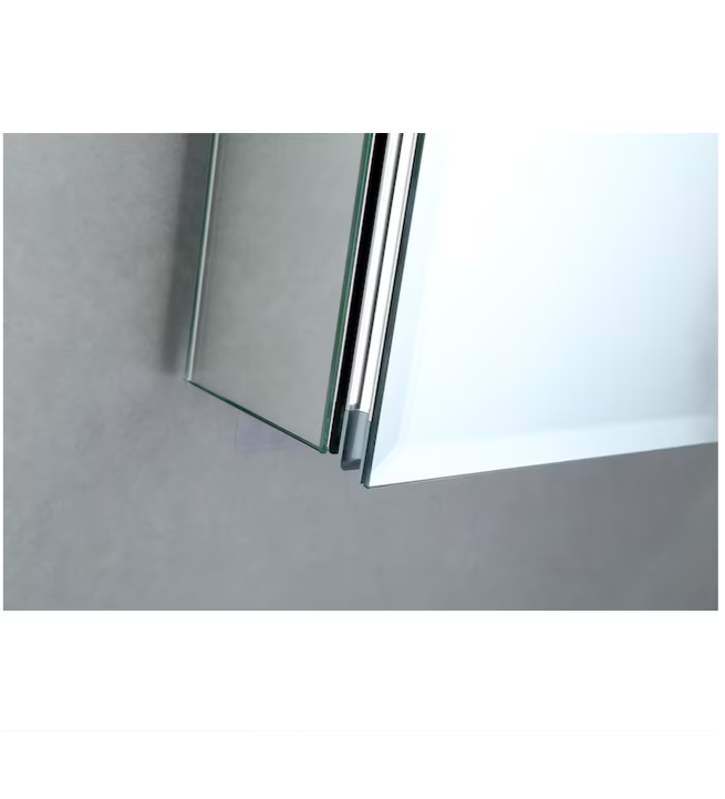 Medicine Cabinet 36-in x 26-in Surface/Recessed Mount Sliver Mirrored Soft Close Medicine Cabinet