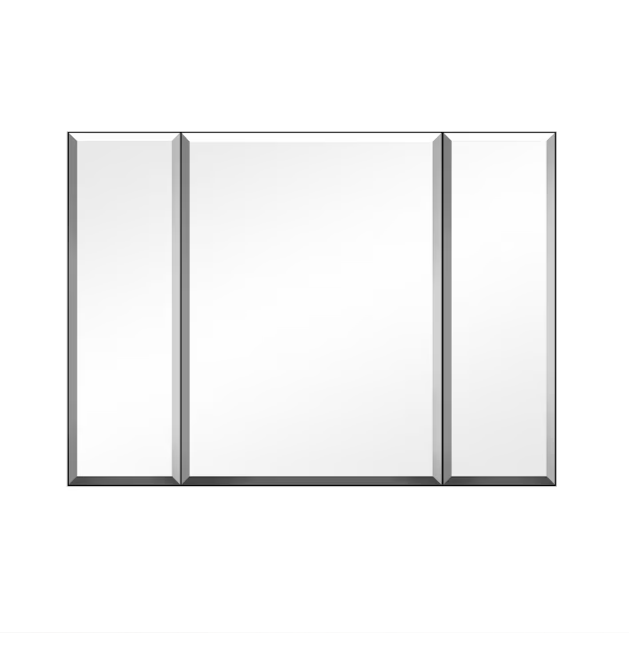 Medicine Cabinet 36-in x 26-in Surface/Recessed Mount Sliver Mirrored Soft Close Medicine Cabinet
