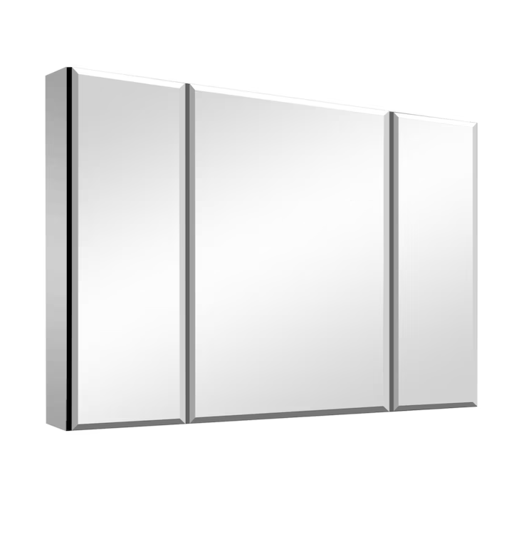 Medicine Cabinet 36-in x 26-in Surface/Recessed Mount Sliver Mirrored Soft Close Medicine Cabinet