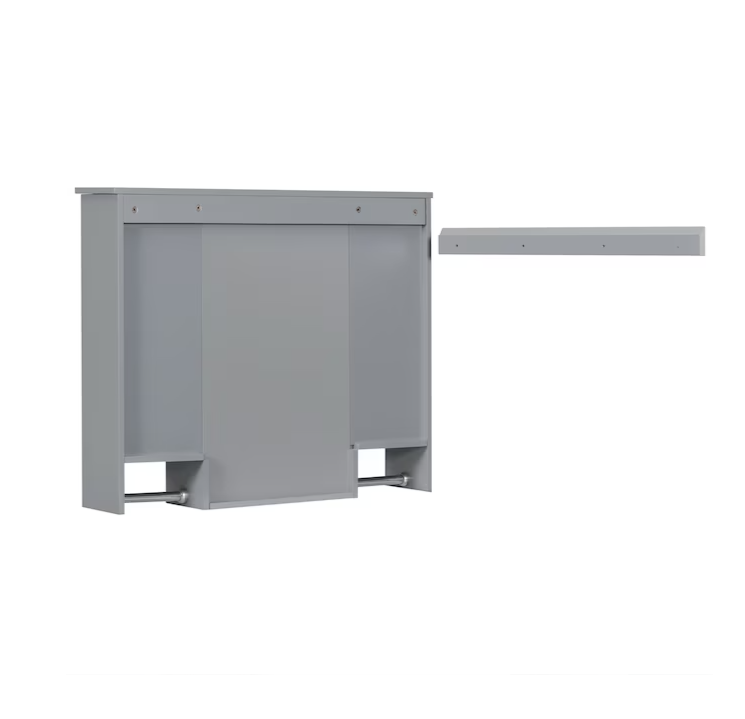 35-in x 28-in Surface Mount Grey Mirrored Soft Close Medicine Cabinet