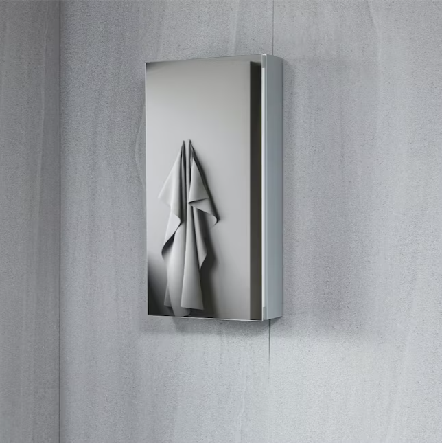 Bathroom Medicine Cabinets 15-in x 24-in Surface/Recessed Mount Silver Mirrored Soft Close Medicine Cabinet