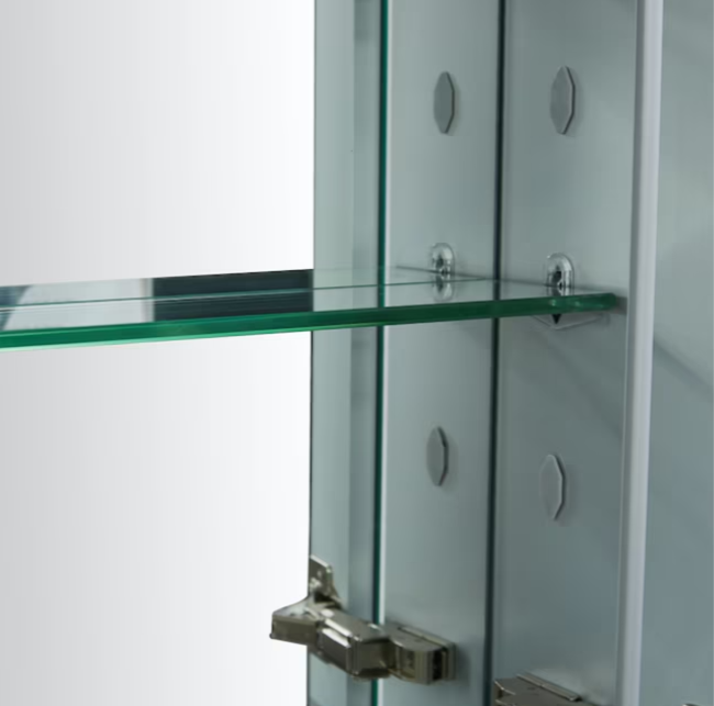 Bathroom Medicine Cabinets 15-in x 24-in Surface/Recessed Mount Silver Mirrored Soft Close Medicine Cabinet