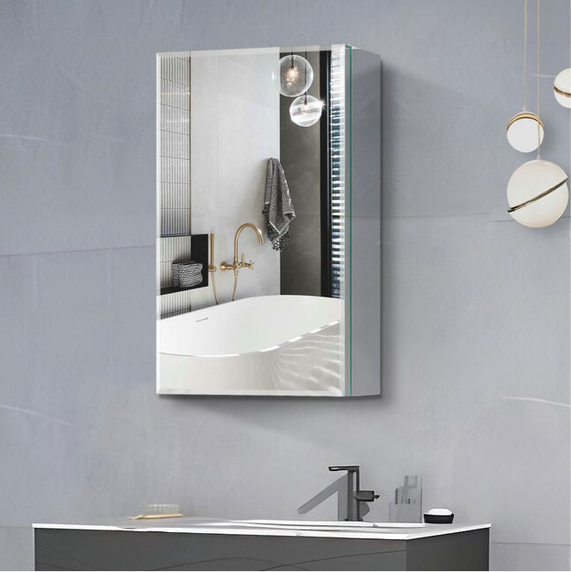 20-in x 26-in Surface/Recessed Mount Polished Mirrored Soft Close Medicine Cabinet