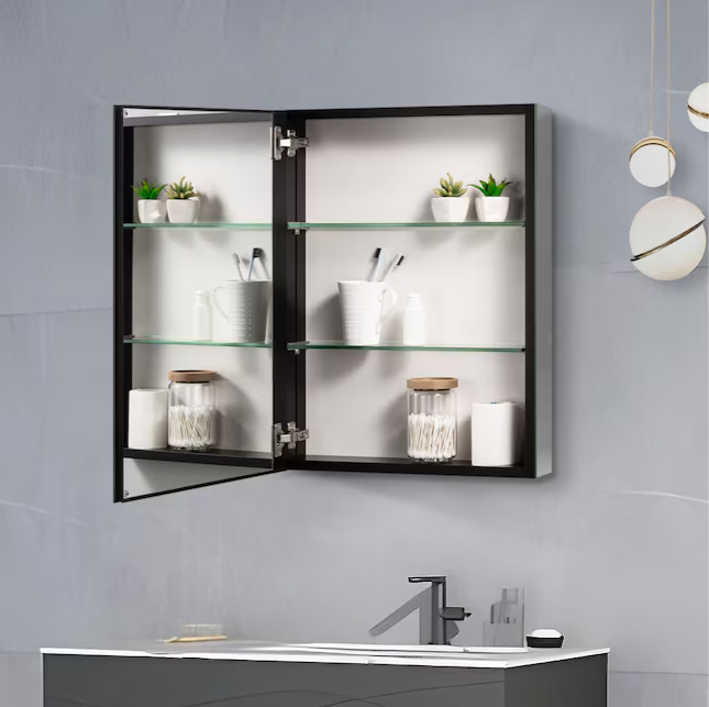 20-in x 26-in Surface/Recessed Mount Polished Mirrored Soft Close Medicine Cabinet