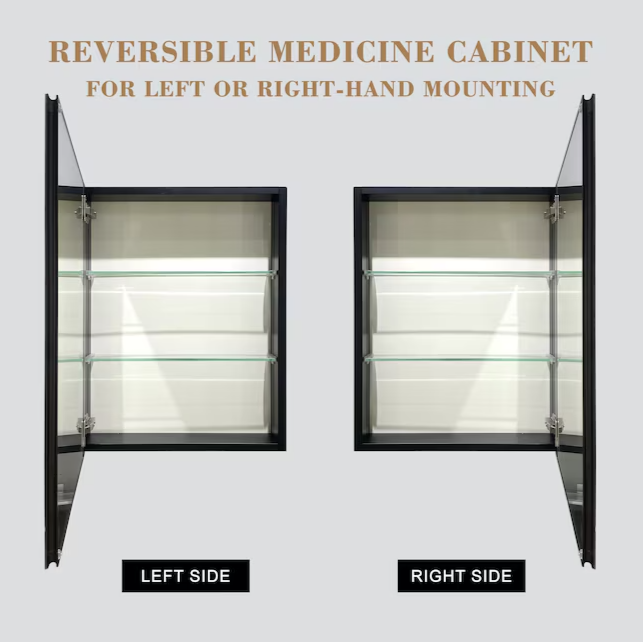20-in x 26-in Surface/Recessed Mount Polished Mirrored Soft Close Medicine Cabinet