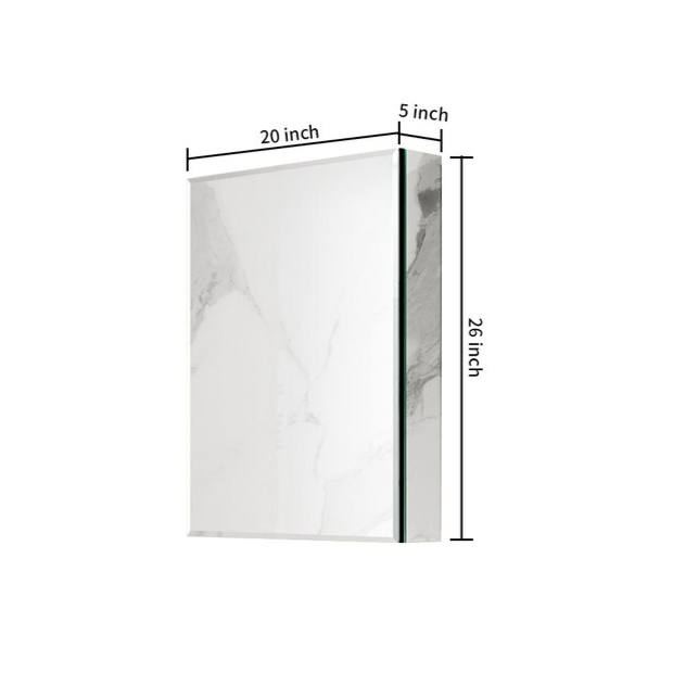 20-in x 26-in Surface/Recessed Mount Polished Mirrored Soft Close Medicine Cabinet