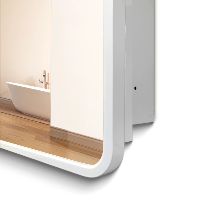24-in x 32-in Surface/Recessed Mount White Mirrored Soft Close Medicine Cabinet