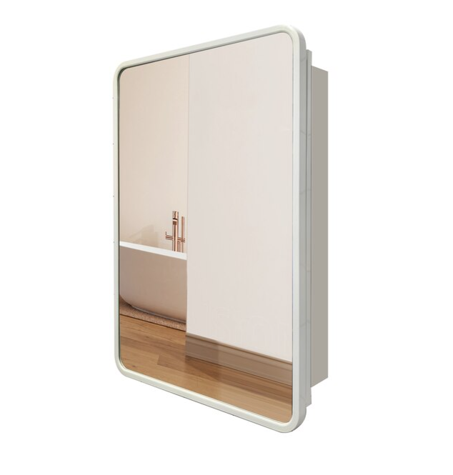 24-in x 32-in Surface/Recessed Mount White Mirrored Soft Close Medicine Cabinet