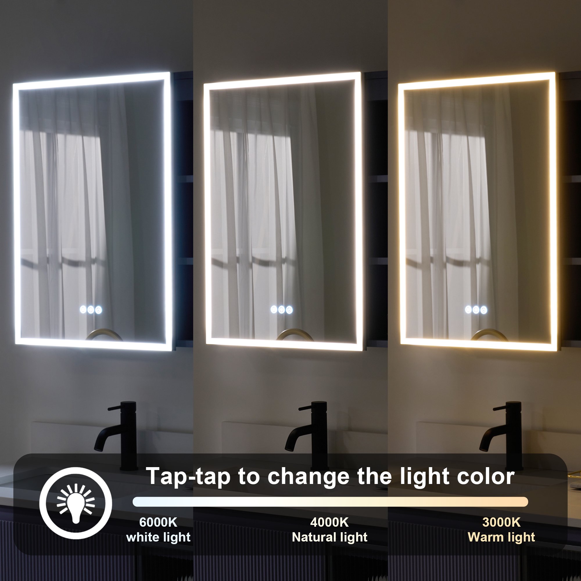 36 X 28 Inch LED Lighted Bathroom Medicine Cabinet with Mirror, Bathroom Vanity Mirror Cabinet