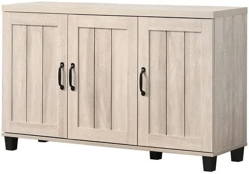 Dusty Gray Oak Finish 3-Door Shoe Cabinet